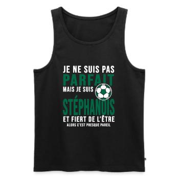 Saint étienne club football Club verts Stéphanois - Débardeur bio Premium Homme - noir - Devant - AI Model Male 178 light (178cm)