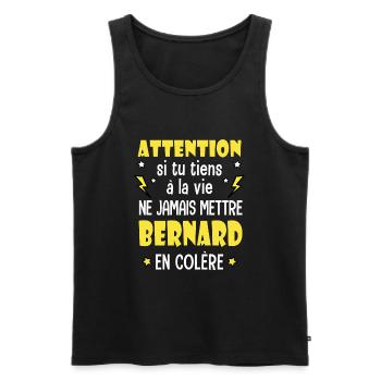 Bernard humour prénom bernard tshirt personnalisé - Débardeur bio Premium Homme - noir - Devant - Michal (187cm)