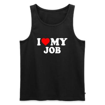 I love my job - Débardeur bio Premium Homme - noir - Devant - Michal (187cm)