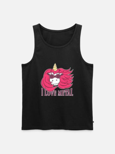 Cadeau de métaler de métal lourd de Licorne j'aime le métal - Débardeur bio Premium Homme - noir