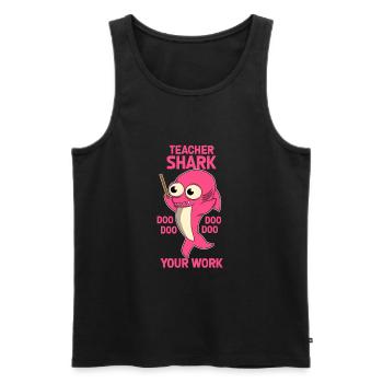 Teacher Shark - Männer Premium Bio Tank Top - Schwarz - Vorne - AI Model Male 178 light (178cm)