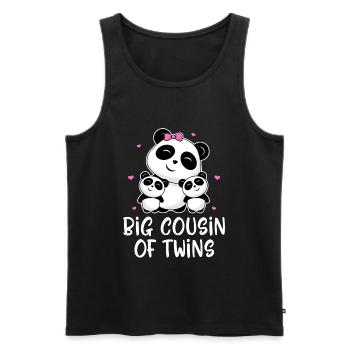Big Cousin Of Twins - Cute Panda Pandas - Men's Premium Organic Tank Top - black - Front - AI Model Male 178 light (178cm)