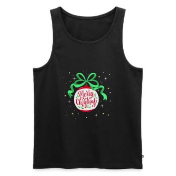 Illustration de Noël rétro Vintage Noël renne - Débardeur bio Premium Homme - noir - Devant - Michal (187cm)