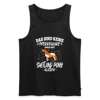Das sind keine Pferdehaare Das ist Shetland Pony - Männer Premium Bio Tank Top - Schwarz - Vorne - Michal (187cm)