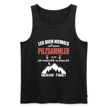 Pilzsammler Pilze sammeln Schwammerlsuche - Männer Premium Bio Tank Top - Schwarz - Vorne - Michal (187cm)