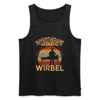 Physiotherapie Wir sorgen für Wirbel für - Männer Premium Bio Tank Top - Schwarz - Vorne - Michal (187cm)