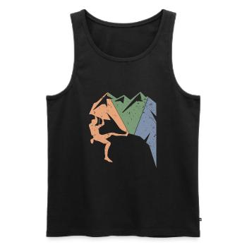 Vintage Climber Bouldering Retro Birthday Rock - Men's Premium Organic Tank Top - black - Front - Michal (187cm)