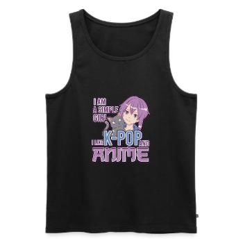 Je suis une fille simple J’aime la K-Pop et l’Anime - Débardeur bio Premium Homme - noir - Devant - Michal (187cm)