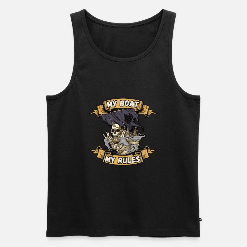 My boat my rules Maritime - Männer Premium Bio Tank Top - Schwarz