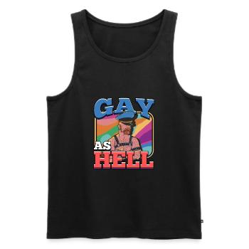 Gay As Hell Rainbow LGBT Pride - Débardeur bio Premium Homme - noir - Devant - AI Model Male 178 light (178cm)