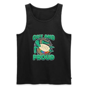 Out And Proud Rainbow Queer Turtle LGBT Pride - Men's Premium Organic Tank Top - black - Front - AI Model Male 178 light (178cm)