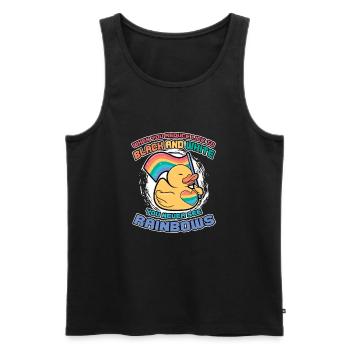 You Never See Rainbows Gay Pride LGBTGIA - Männer Premium Bio Tank Top - Schwarz - Vorne - Michal (187cm)