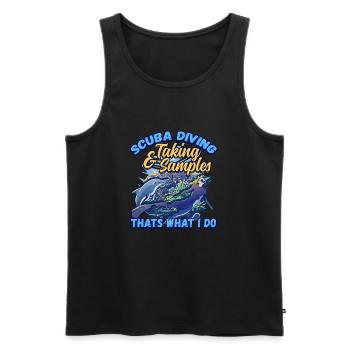 Scuba Diving & Taking Samples Marine Biologist - Men's Premium Organic Tank Top - black - Front - AI Model Male 178 light (178cm)