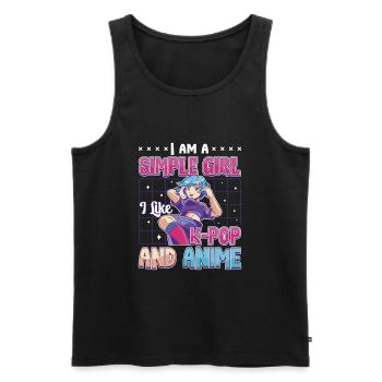 I Like K-Pop And Anime K-Pop - Männer Premium Bio Tank Top - Schwarz - Vorne - Michal (187cm)