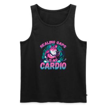 Sealing Caps Is My Cardio for a Pest Control - Men's Premium Organic Tank Top - black - Front - AI Model Male 178 light (178cm)
