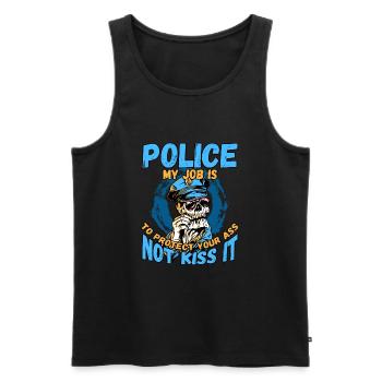 Conception de l’application du droit pour un agent de police - Débardeur bio Premium Homme - noir - Devant - AI Model Male 178 light (178cm)