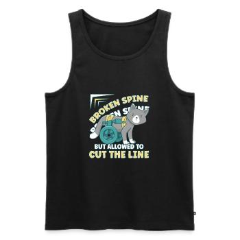 Handicap Wheelchair Design for an Amputation - Men's Premium Organic Tank Top - black - Front - Michal (187cm)