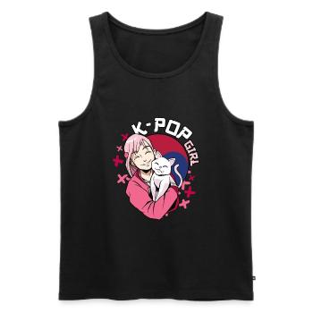 K-Pop Girl K-Drama Kpop - Men's Premium Organic Tank Top - black - Front - Michal (187cm)