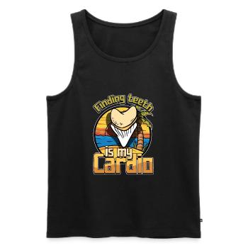 Fossil Tooth Collector Design for a Shark Fossil - Men's Premium Organic Tank Top - black - Front - Michal (187cm)