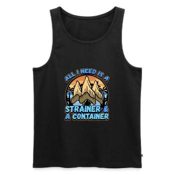 Fossil Tooth Collector Design for a Shark Fossil - Men's Premium Organic Tank Top - black - Front - Michal (187cm)