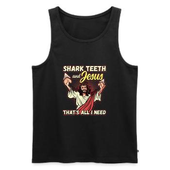 Fossil Tooth Collector Design for a Shark Fossil - Männer Premium Bio Tank Top - Schwarz - Vorne - AI Model Male 178 light (178cm)