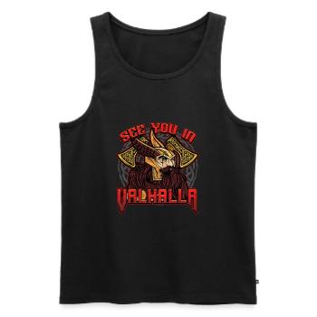Norse Viking Mythology Design for Viking Warriors - Männer Premium Bio Tank Top - Schwarz - Vorne - Michal (187cm)