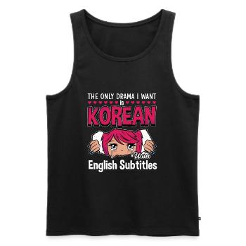 Design pop coréen pour un fan de mode K-Pop - Débardeur bio Premium Homme - noir - Devant - AI Model Male 178 light (178cm)