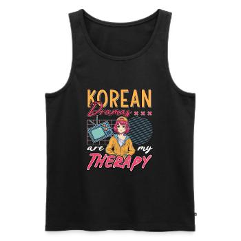 Design pop coréen pour un fan de mode K-Pop - Débardeur bio Premium Homme - noir - Devant - AI Model Male 178 light (178cm)