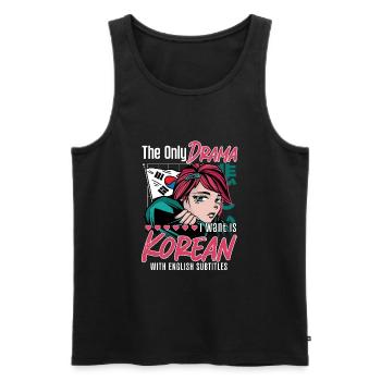 Design pop coréen pour un fan de mode K-Pop - Débardeur bio Premium Homme - noir - Devant - AI Model Male 178 light (178cm)
