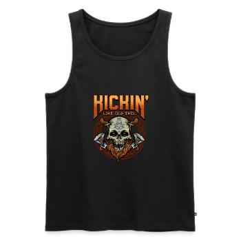 Norse Viking Mythology Design for Viking Warriors - Men's Premium Organic Tank Top - black - Front - Michal (187cm)