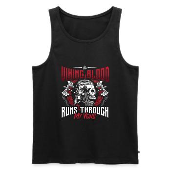 Norse Viking Mythology Design for Viking Warriors - Men's Premium Organic Tank Top - black - Front - Michal (187cm)