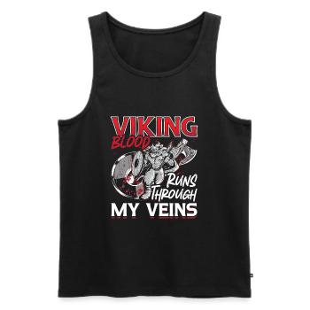 Norse Viking Mythology Design for Viking Warriors - Men's Premium Organic Tank Top - black - Front - Michal (187cm)