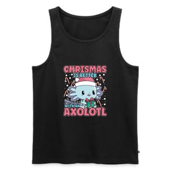 Winter Axolotl Design for a Christmas Xmas Lover - Männer Premium Bio Tank Top - Schwarz - Vorne - AI Model Male 178 light (178cm)