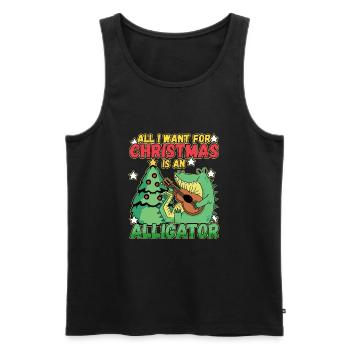 Christmas Design for a Xmas Alligator Lover - Männer Premium Bio Tank Top - Schwarz - Vorne - AI Model Male 178 light (178cm)
