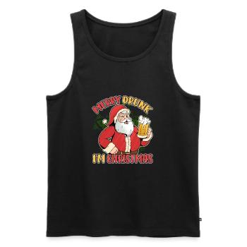 Merry Drunk I'm Christmas for Xmas Beer Lovers - Männer Premium Bio Tank Top - Schwarz - Vorne - AI Model Male 178 light (178cm)