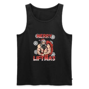 Christmas Workout Design for a Xmas Lifter Lover - Men's Premium Organic Tank Top - black - Front - AI Model Male 178 light (178cm)
