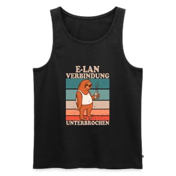 E-Lan Verbindung Unterbrochen Faultier Fans - Männer Premium Bio Tank Top - Schwarz - Vorne - Michal (187cm)
