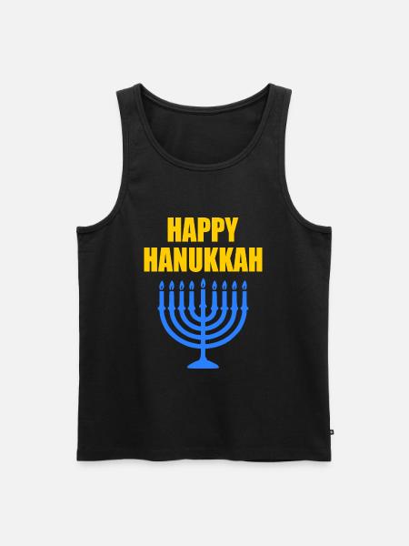 HAPPY HANUKKAH - Men's Premium Organic Tank Top - black