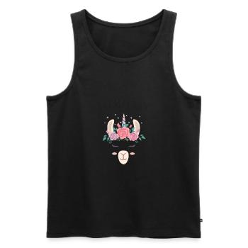 llamacorn - Männer Premium Bio Tank Top - Schwarz - Vorne - AI Model Male 178 light (178cm)