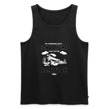 Ich schnarche nicht - Dampflok Eisenbahn - Männer Premium Bio Tank Top - Schwarz - Vorne - Michal (187cm)