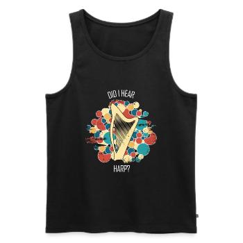 Harfe Geschenk Musikinstrument Musiker Zupfen - Männer Premium Bio Tank Top - Schwarz - Vorne - Michal (187cm)