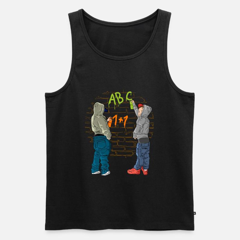 Graffiti Schule - Männer Premium Bio Tank Top - Schwarz