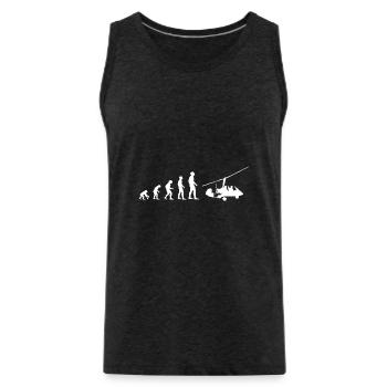 Evolution Tragschrauber Gyrokopter Geschenk w 0757 - Männer Premium Bio Tank Top - Anthrazit - Vorne - Alexander (188cm)