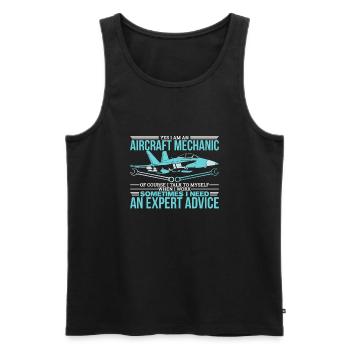Flugzeugmechaniker Fluggerätemechaniker 0773 - Männer Premium Bio Tank Top - Schwarz - Vorne - Michal (187cm)