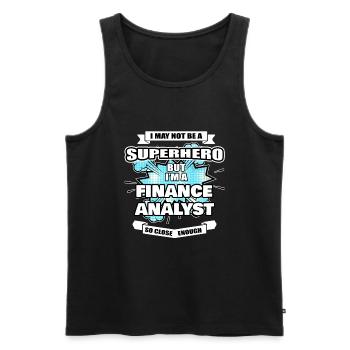 Analyste financier Gift Superhero Analyste financier - Débardeur bio Premium Homme - noir - Devant - Michal (187cm)