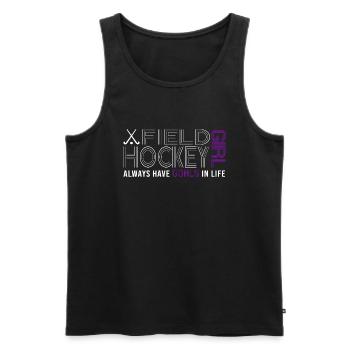 hockey girl 7m field hockey player team win - Men's Premium Organic Tank Top - black - Front - Michal (187cm)