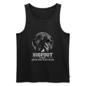 Bigfoot Is Real And He Tried To Eat My Ass - Männer Premium Bio Tank Top - Schwarz - Vorne - AI Model Male 178 light (178cm)