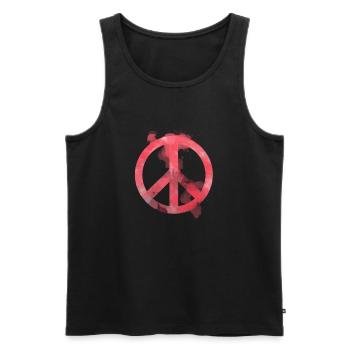 Friede - Männer Premium Bio Tank Top - Schwarz - Vorne - AI Model Male 178 light (178cm)