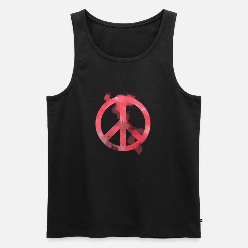 Friede - Männer Premium Bio Tank Top - Schwarz