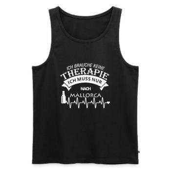 Ich muss nur nach mallorca malle - Männer Premium Bio Tank Top - Schwarz - Vorne - Michal (187cm)
